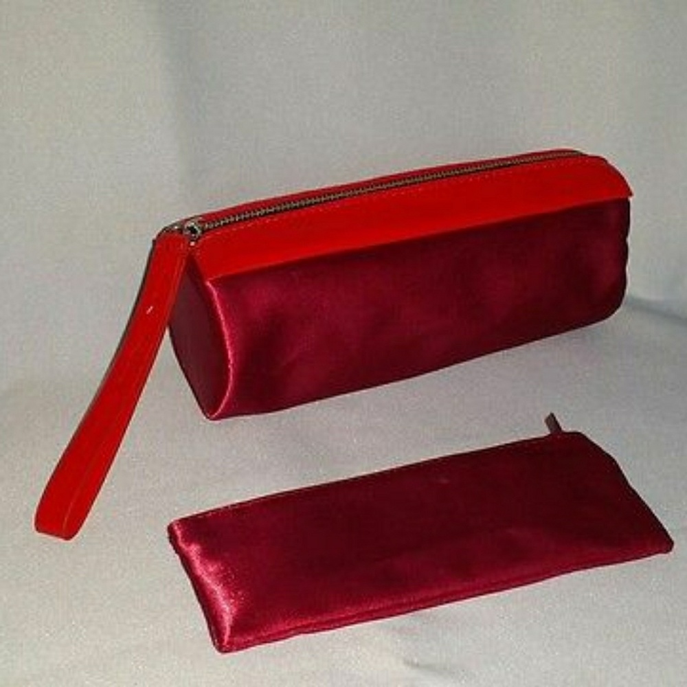 MAC Red Satin Cosmetic Bag